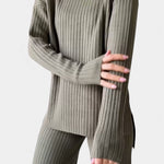 Stylish Casual Knit Set with Side Slit, photo 3