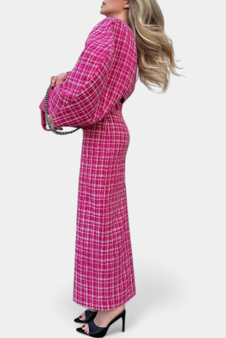 Women's Blazer and Plaid Tweed Skirt Set, photo 3