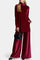 Women's Velvet High Neck Split Jumpsuit in Red