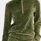 Women's Retro Leopard High Collar Ensemble, photo 3