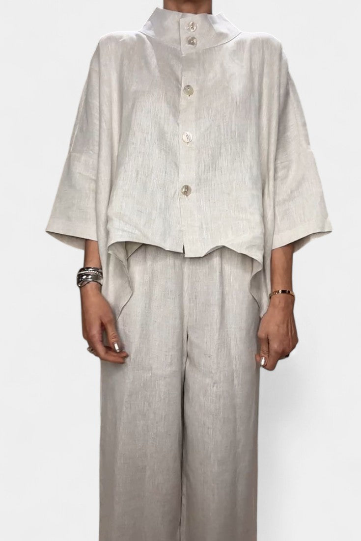High-Neck Set with Asymmetric Pants, photo 2