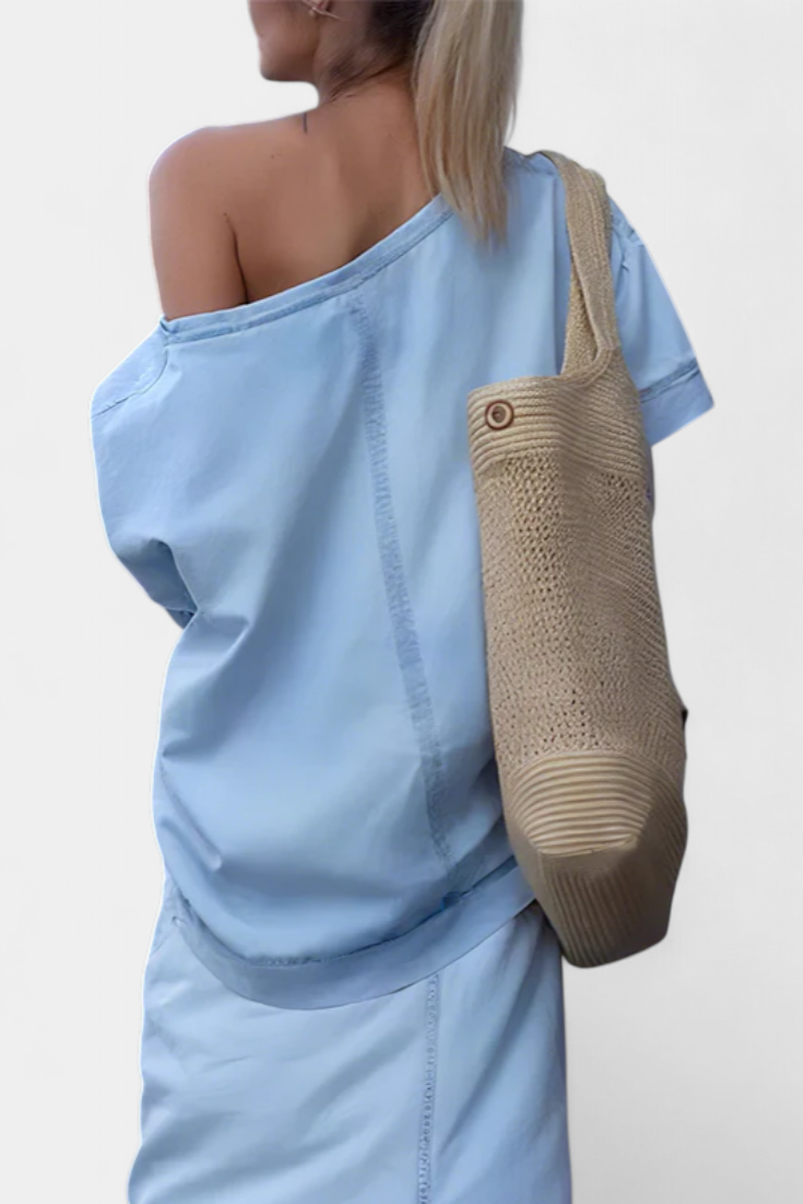 Asymmetrical Denim Set with Long Skirt, photo 4