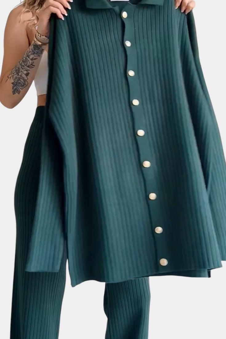 Women's Striped Jacquard Knit Two-Piece Set, photo 4