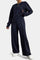 Sweatshirt & High-Waisted Pants Set in Navy Blue
