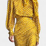 Polka Dot Satin Set with Matching Midi Skirt, photo 2
