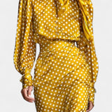 Polka Dot Satin Set with Matching Midi Skirt, photo 2