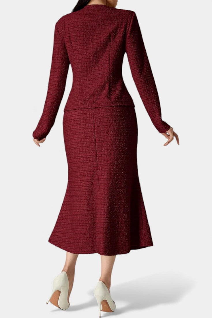Round Neck Blouse with Midi Mermaid Skirt, photo 3