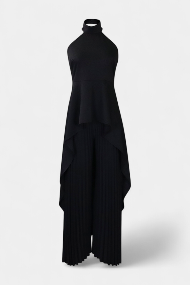 Asymmetrical Sleeveless Outfit with Pleated Pants, photo 9