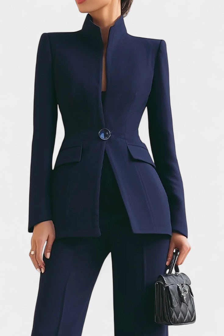 High-Collar Two-Piece Wide-Leg Set, photo 2
