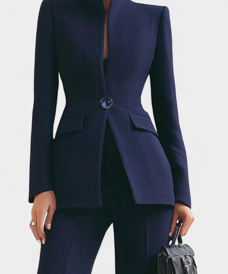 High-Collar Two-Piece Wide-Leg Set, photo 2
