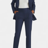 Women's Soft Fabric Two-Piece Fitted Set in Navy Blue