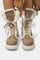Women's Lace-Up Mid-Calf Faux Fur Boots in Khaki