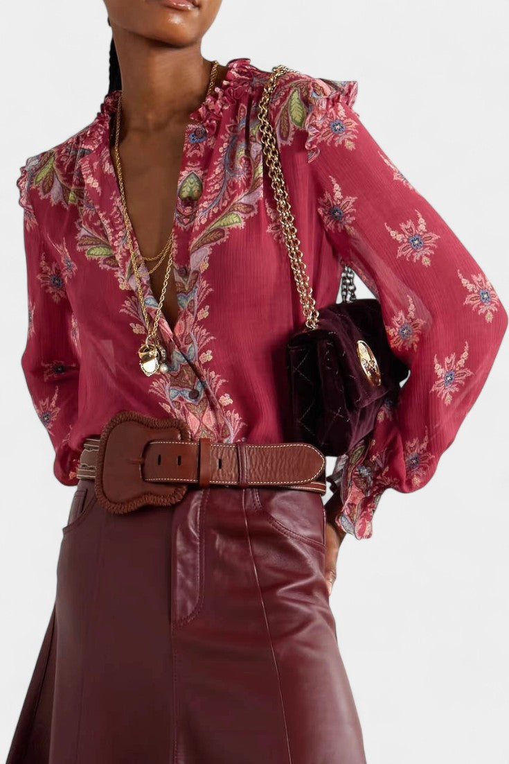Bohemian Print Ruffled Chiffon Set by Amancia, photo 5