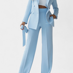Women's Classic Monochrome Tailored Suit in Blue