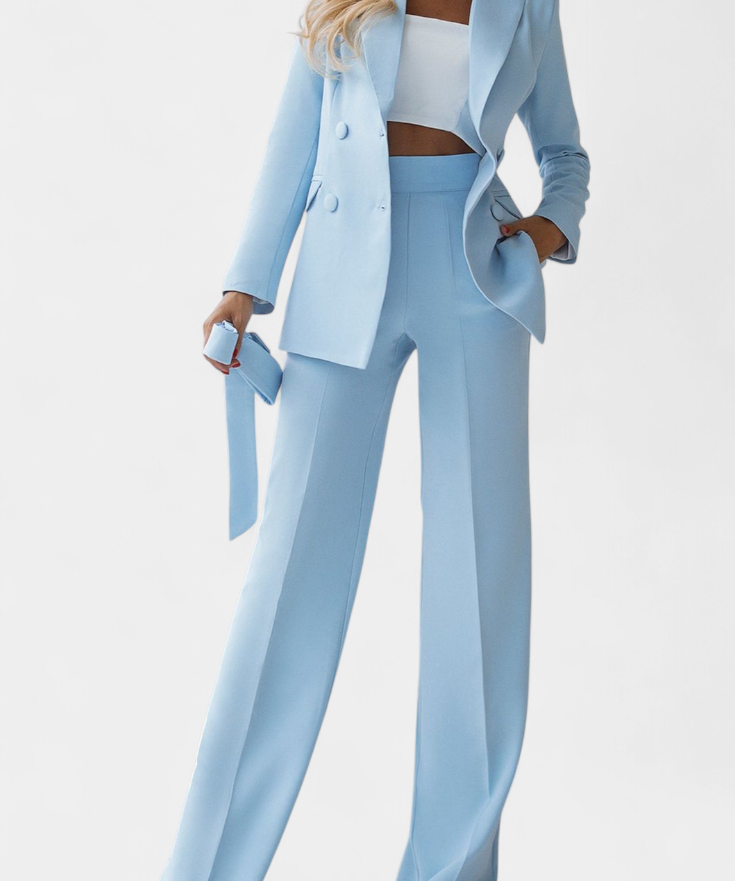 Women's Classic Monochrome Tailored Suit in Blue