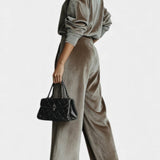 Women's Cozy Velvet Turtleneck Lounge Set, photo 3