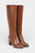 Chic Zip Boots with Comfortable Block Heel in Brown