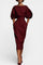 Structured Top and Midi Skirt Two-Piece Set in Bordeaux