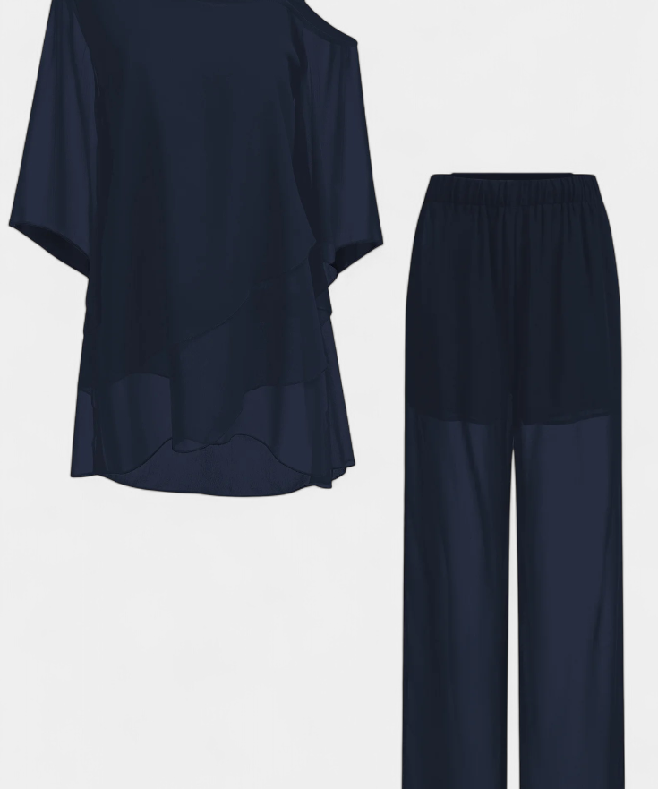 Flowy Off-Shoulder Two-Piece Kitty Set, photo 2