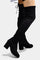 Women's Chunky-Heeled Thigh-High Boots in Black