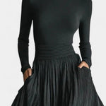 Black High-Neck Set with Pleated Skirt, photo 2