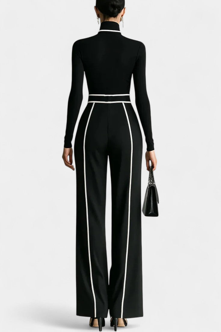 High-Collar Set with Flared Wide-Leg Pants, photo 4