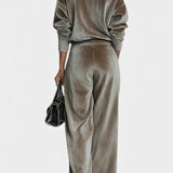 Women's Cozy Velvet Turtleneck Lounge Set, photo 4