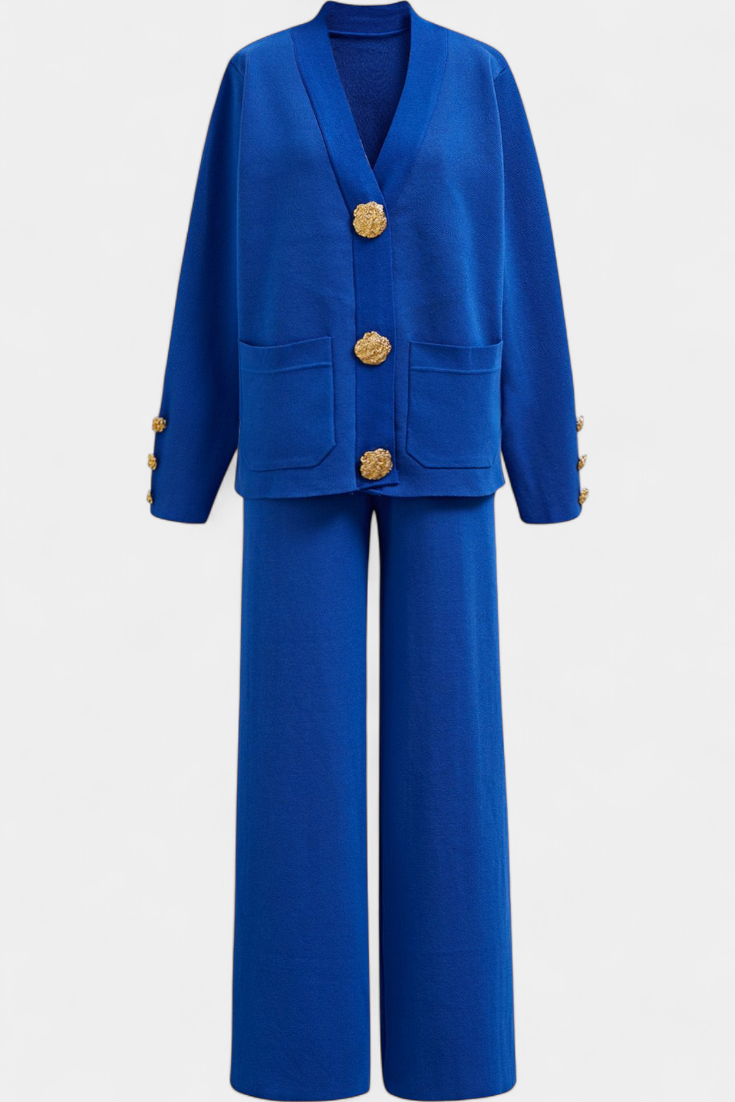Classic Cardigan Set with Wide-Leg Pants, photo 13