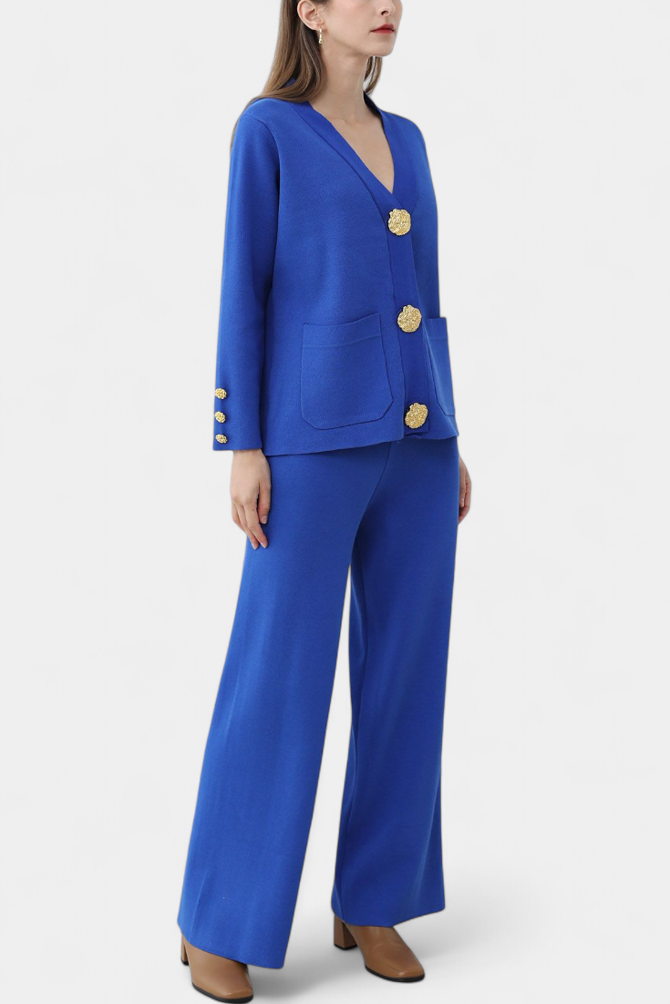 Classic Cardigan Set with Wide-Leg Pants, photo 12