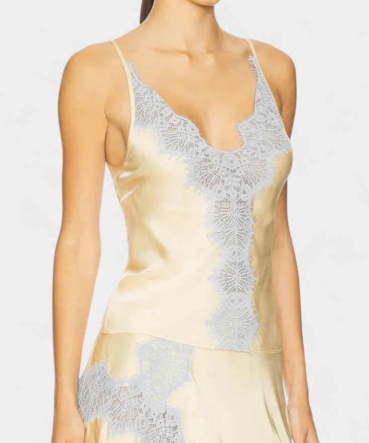 Satin and Lace Contrast Set with Flowing Midi Skirt, photo 2