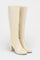 Chic Zip Boots with Comfortable Block Heel in Beige