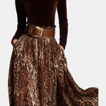 Women's Velvet Turtleneck & Leopard Skirt Set, photo 2