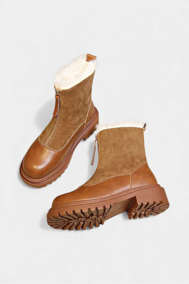 Women's Cleated Sole Boots with Faux Fur Trim, photo 3