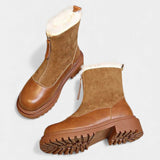 Women's Cleated Sole Boots with Faux Fur Trim, photo 3