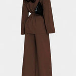 Women's V-Neck Blazer and Flared Pants Set, photo 3
