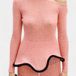 Asymmetric Knit Set with Shimmer Midi Skirt, photo 2