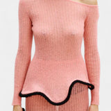 Asymmetric Knit Set with Shimmer Midi Skirt, photo 2