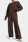 Sweatshirt & High-Waisted Pants Set in Brown