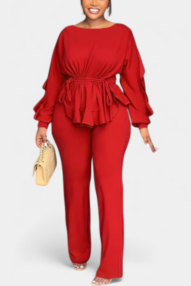 Adjustable Waist Set with Tailored Pants