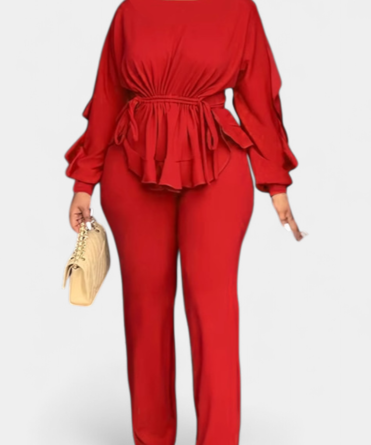 Adjustable Waist Set with Tailored Pants