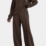 Women's Sweatshirt & High-Waisted Pants in Brown