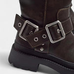 Strapped Mid-Calf Boots with Buckle Detail, photo 3