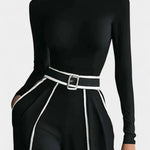 High-Collar Set with Flared Wide-Leg Pants, photo 2