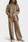 Turtleneck Knit Set with Wide-Leg Pants in Camel