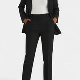 Women's Soft Fabric Two-Piece Fitted Set in Black