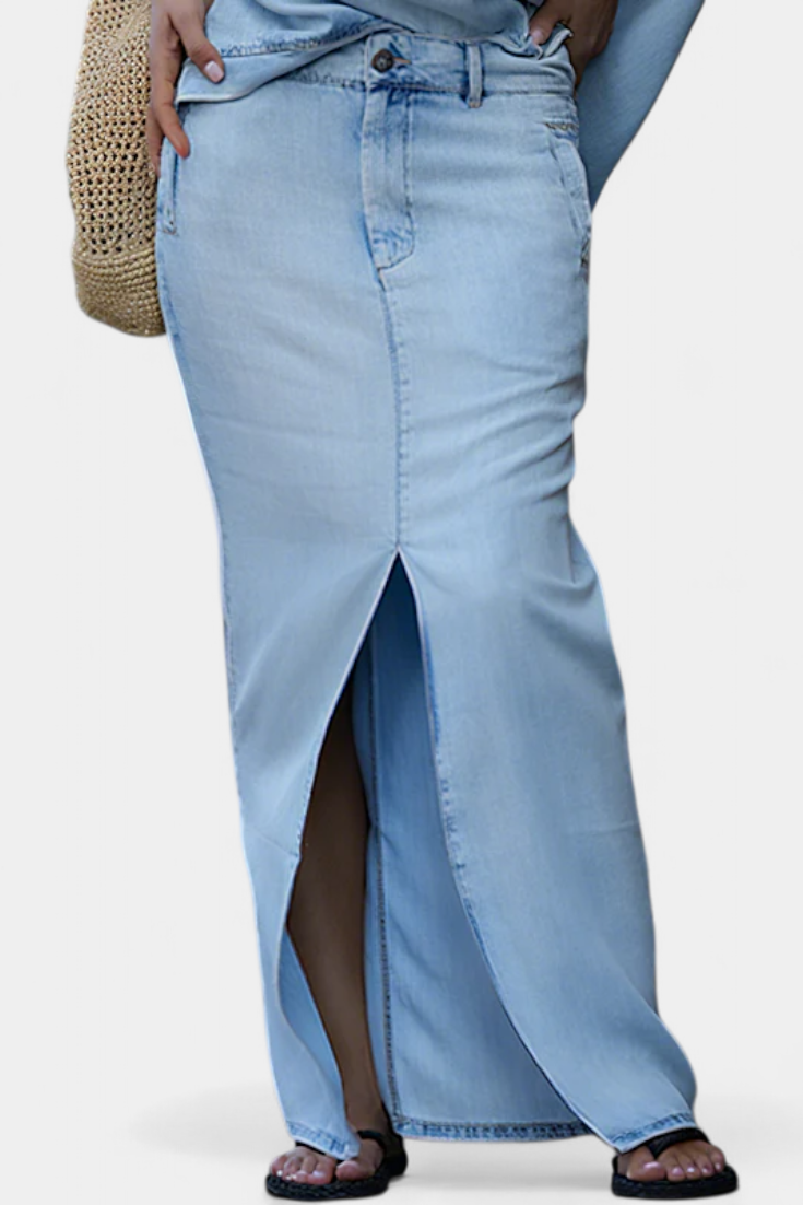 Asymmetrical Denim Set with Long Skirt, photo 6