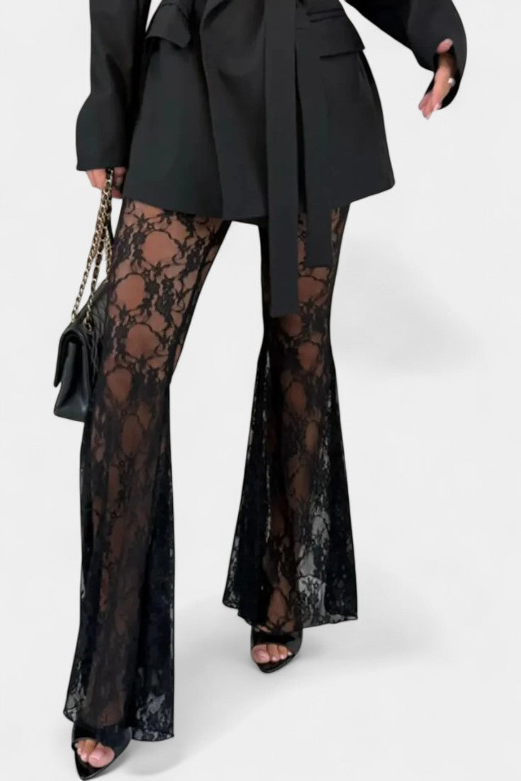 Belted Blazer & Lace Mermaid Pants Set, photo 5