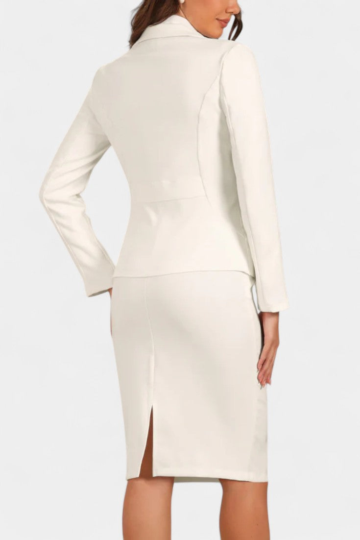 Chic Blazer and Pencil Skirt Ensemble with Notched Collar, photo 3