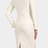 Chic Blazer and Pencil Skirt Ensemble with Notched Collar, photo 3