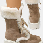 Women's Lace-Up Mid-Calf Faux Fur Boots, photo 2
